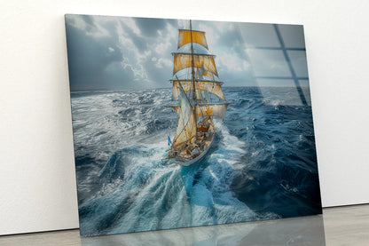 Sailing Ship in the Sea Acrylic Glass Print Tempered Glass Wall Art 100% Made in Australia Ready to Hang