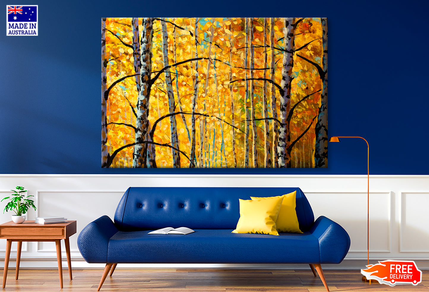 Beautiful Fragments of Birch Trees Oil Painting Wall Art Limited Edition High Quality Print