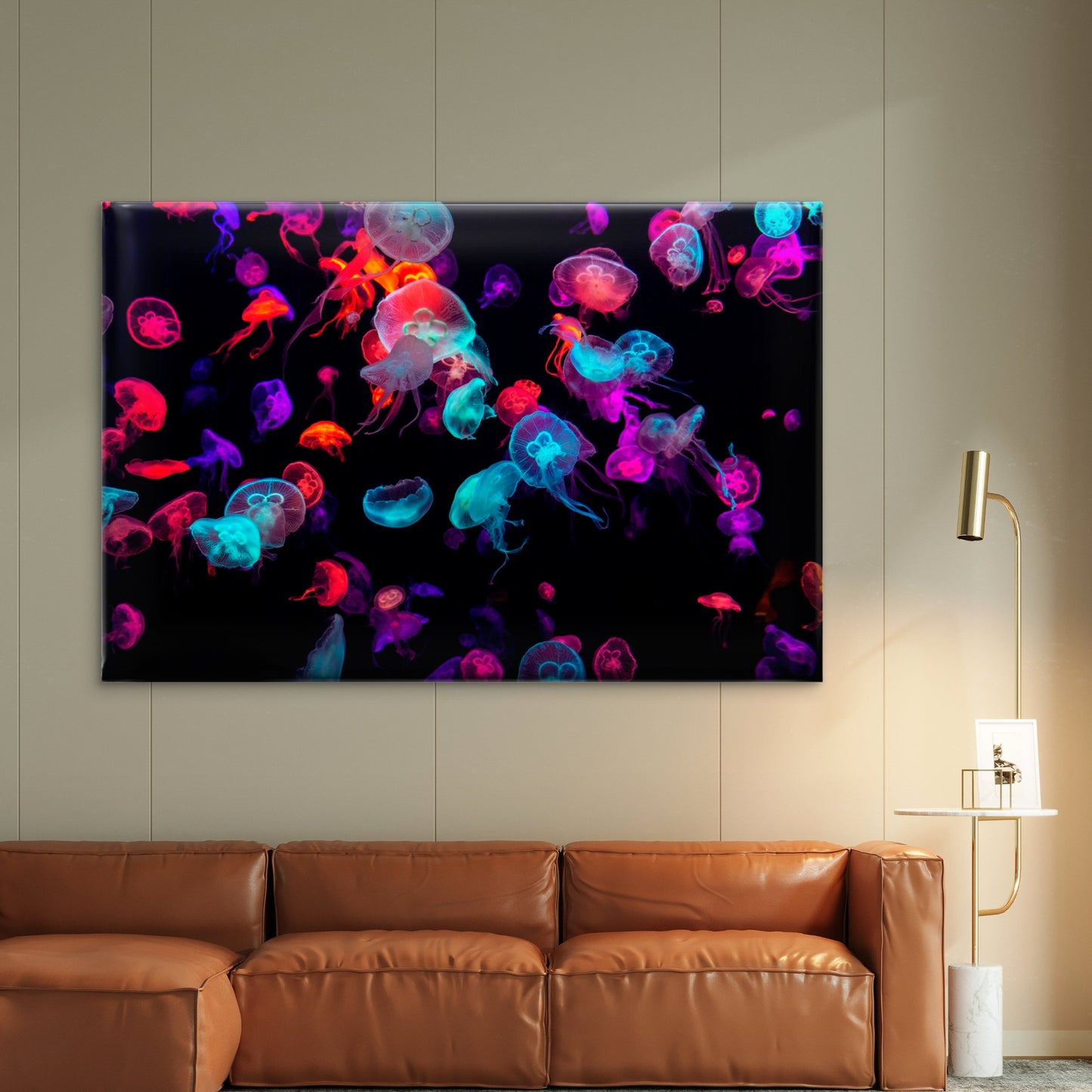 Neon Glowing Jellyfish Sea Wall Art Decor 100% Australian Made - Bella Home Decor