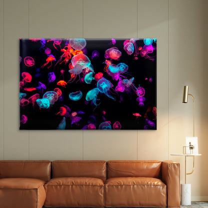 Neon Glowing Jellyfish Sea Wall Art Decor 100% Australian Made - Bella Home Decor