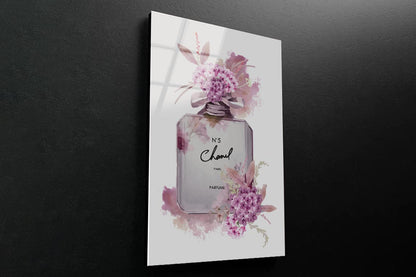 Perfume and Purple Flower 3D Design Acrylic Glass Print Tempered Glass Wall Art 100% Made in Australia Ready to Hang