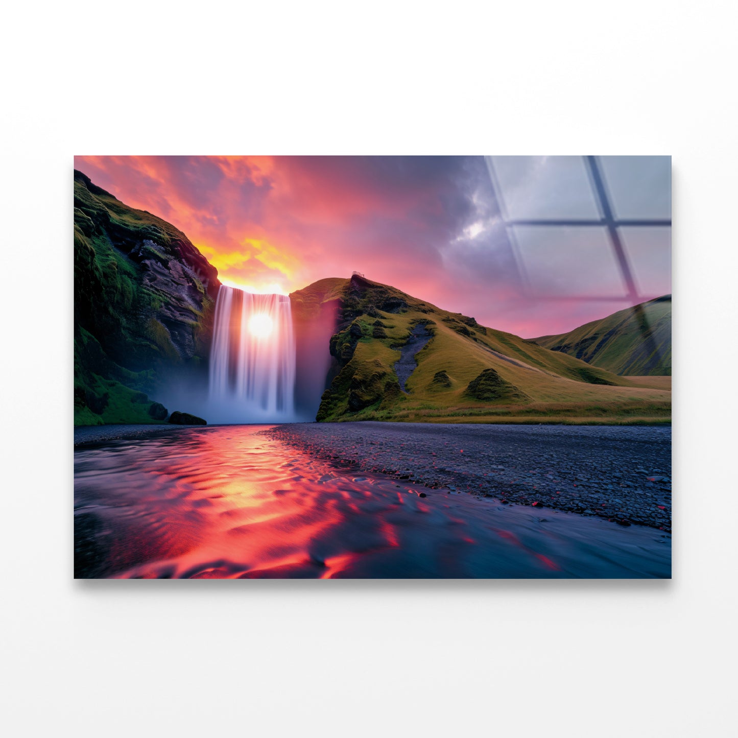 Amazing Views With and Waterfall Acrylic Glass Print Tempered Glass Wall Art 100% Made in Australia Ready to Hang