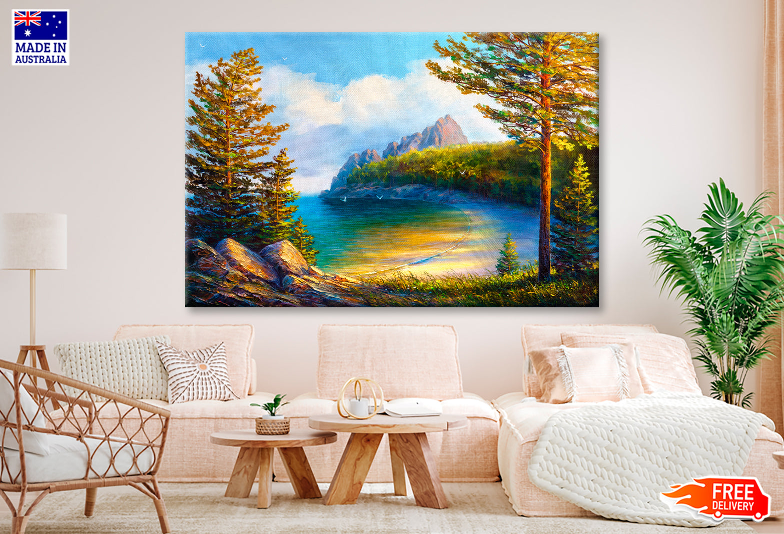 Morning On Sea, Wild Beach Oil Painting Wall Art Limited Edition High Quality Print