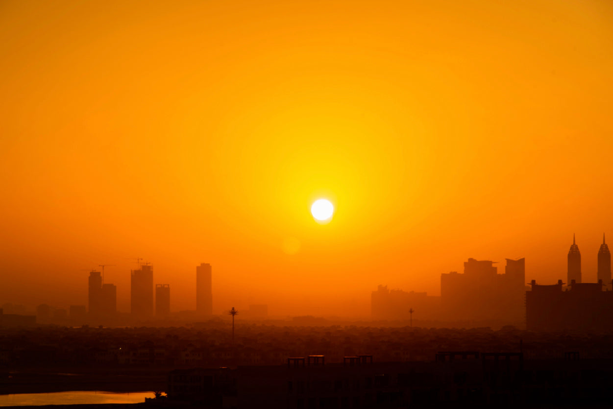 View of a City Skyline during Sunset Home Decor Premium Quality Poster Print Choose Your Sizes