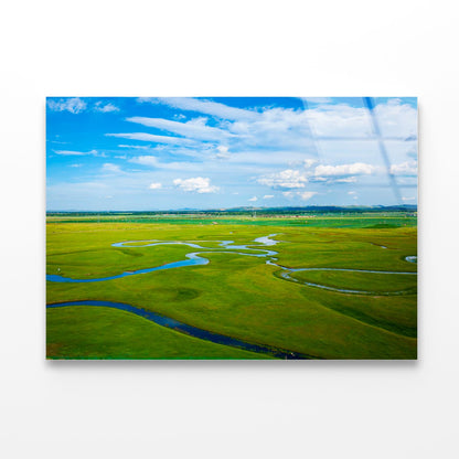 The River on the Grassland Africa Acrylic Glass Print Tempered Glass Wall Art 100% Made in Australia Ready to Hang