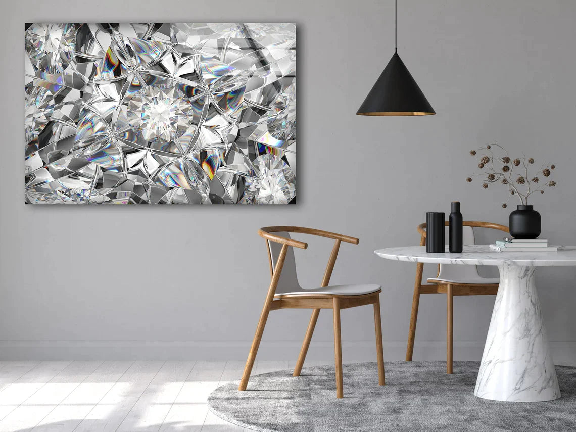 Silver Abstract Pattern UV Direct Aluminum Print Australian Made Quality