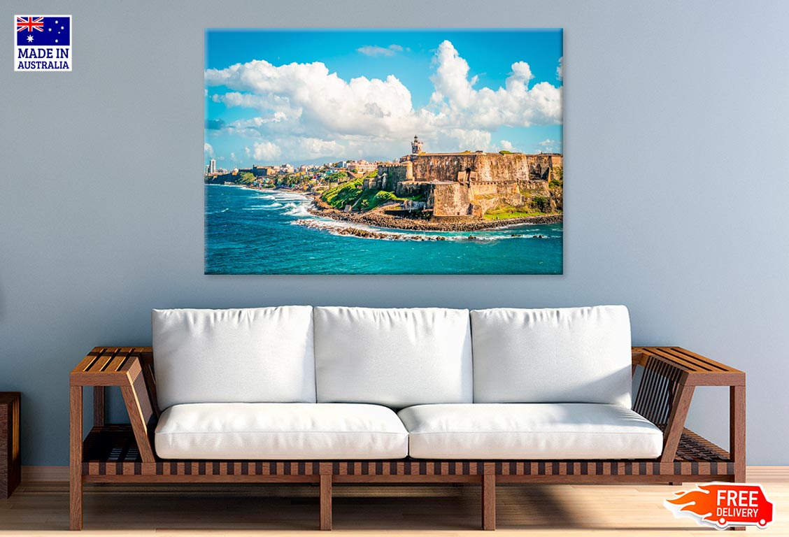 Castle El Morro Along Coastline Print 100% Australian Made