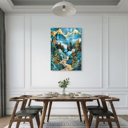 Gold Bear Jade Mountain Path 60x90cm Metal Print Ready to Hang
