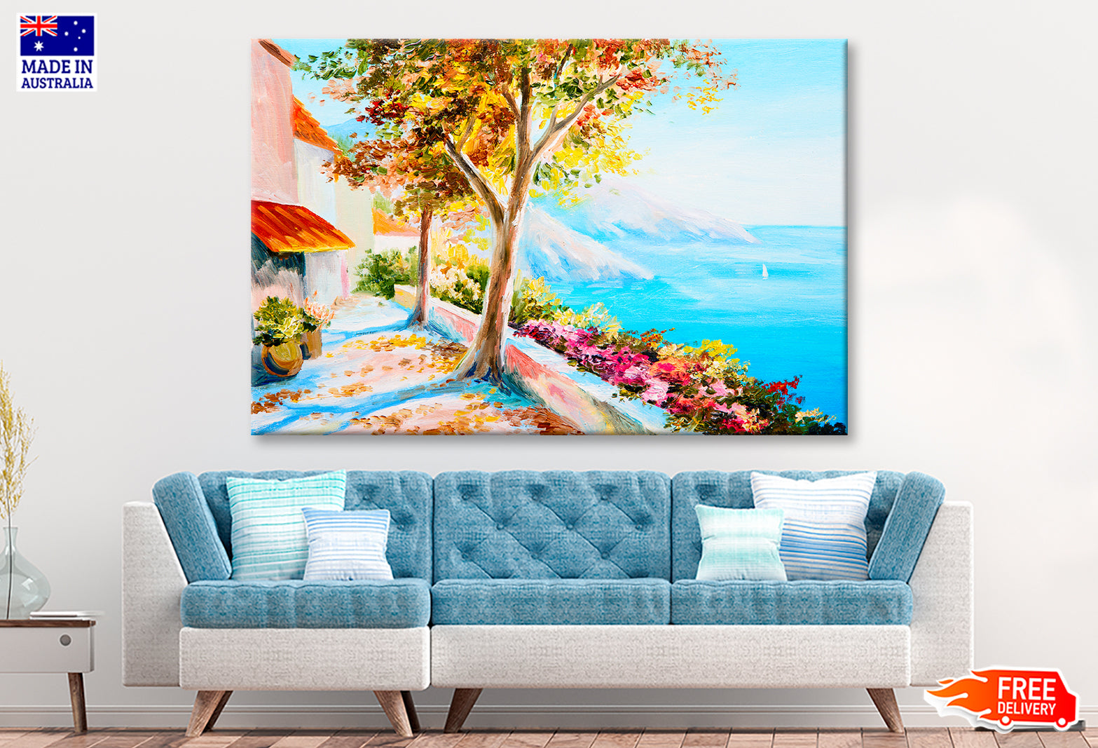 House Near The Sea Seascape Painting Wall Art Limited Edition High Quality Print