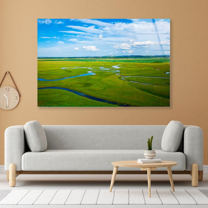 The River on the Grassland Africa Acrylic Glass Print Tempered Glass Wall Art 100% Made in Australia Ready to Hang