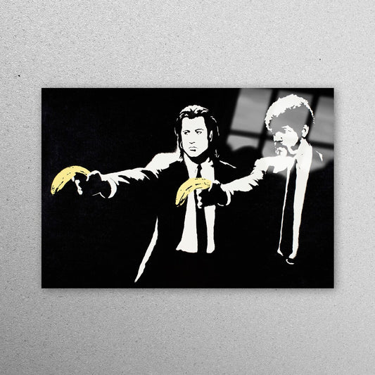 Banksy Banana Gun Acrylic Glass Print Tempered Glass Wall Art 100% Made in Australia Ready to Hang