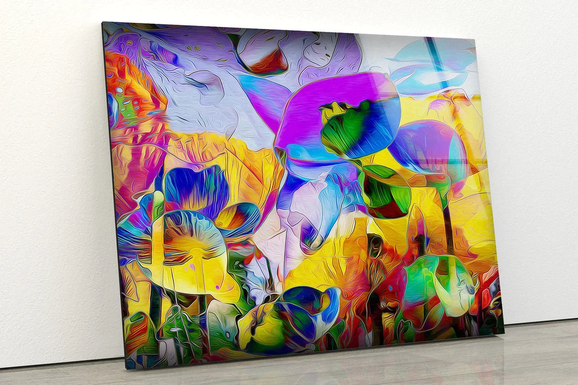 Abstract Flowers UV Direct Aluminum Print Australian Made Quality