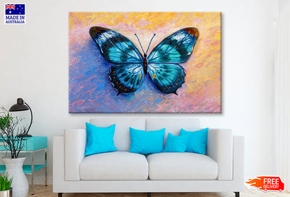 Oil Painting Of Blue Butterfly Limited Edition High Quality Print