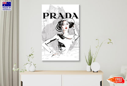 Black And White Stylish Lady Wall Art Limited Edition High Quality Print