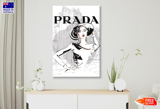 Black And White Stylish Lady Wall Art Limited Edition High Quality Print