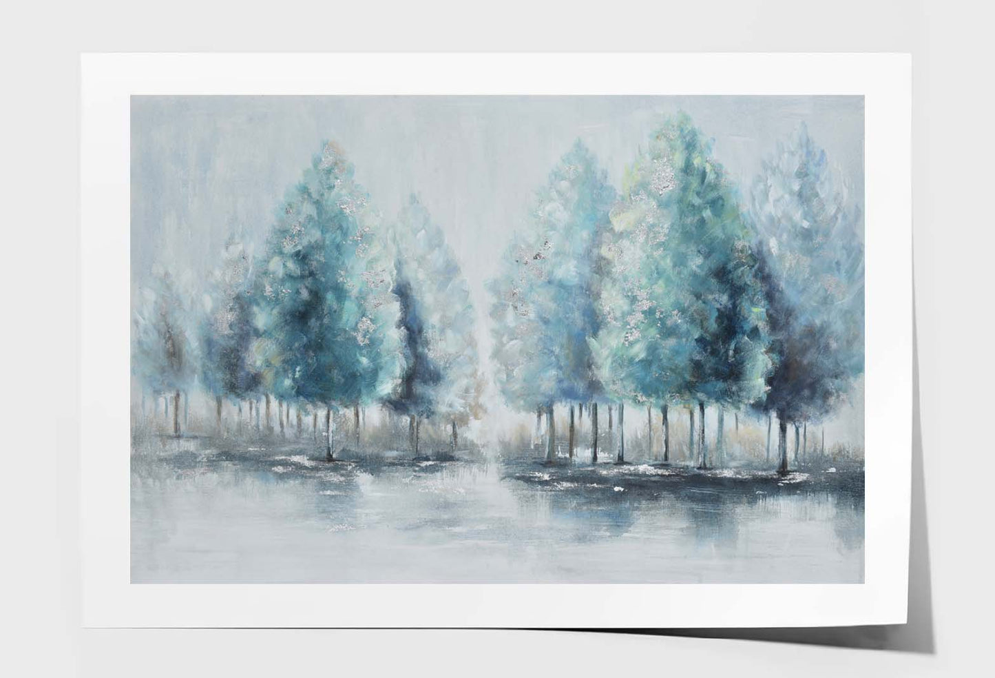 Grove, Reflection Lake Blue Painting Wall Art Limited Edition High Quality Print