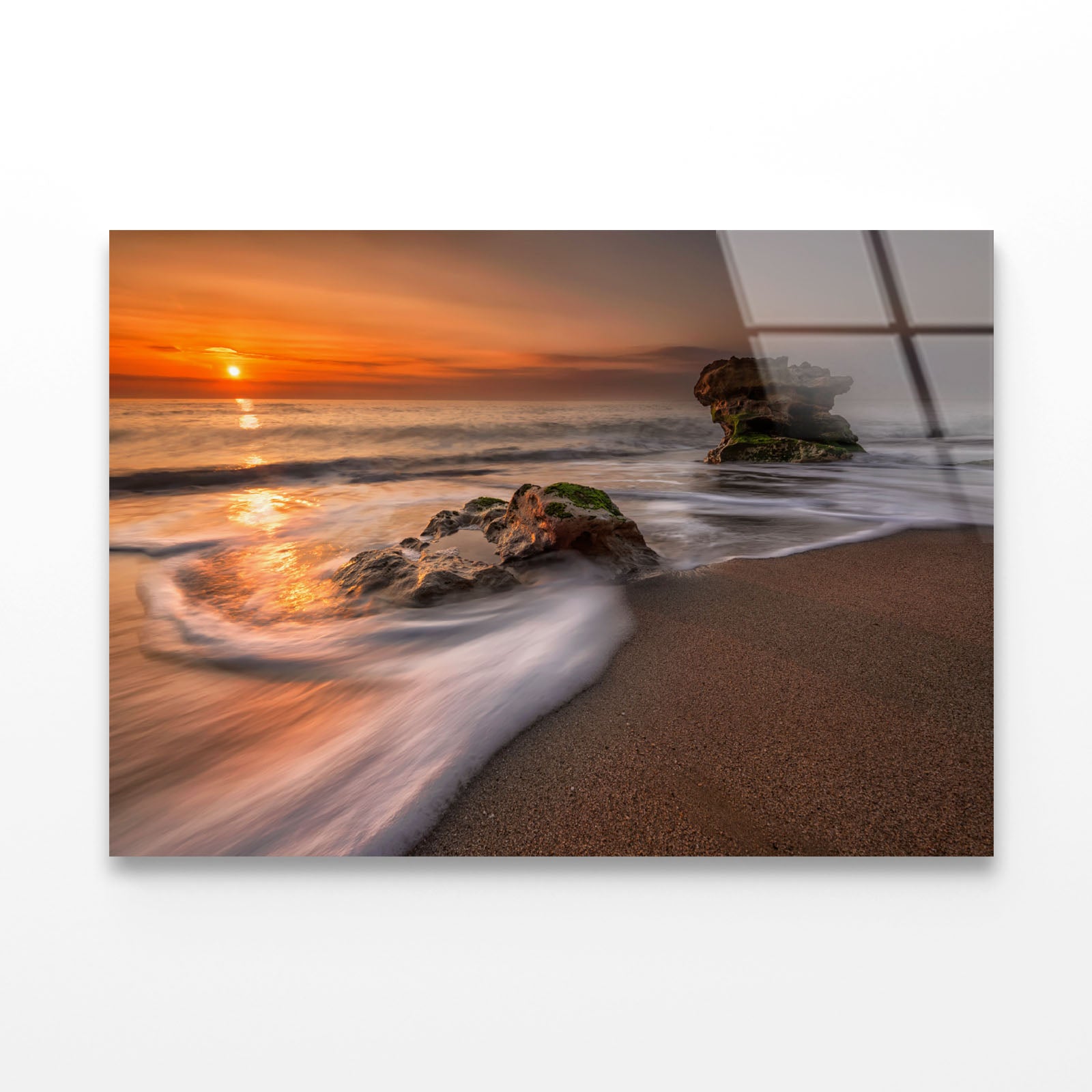 Sea Sunrise Acrylic Glass Print Tempered Glass Wall Art 100% Made in Australia Ready to Hang