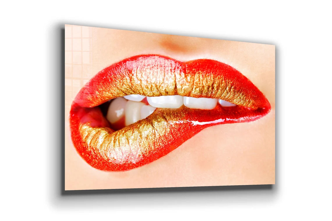 Provocative Red Lips UV Direct Aluminum Print Australian Made Quality