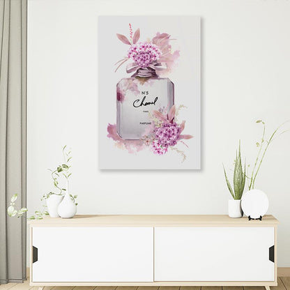 Perfume and Purple Flower 3D Design Acrylic Glass Print Tempered Glass Wall Art 100% Made in Australia Ready to Hang