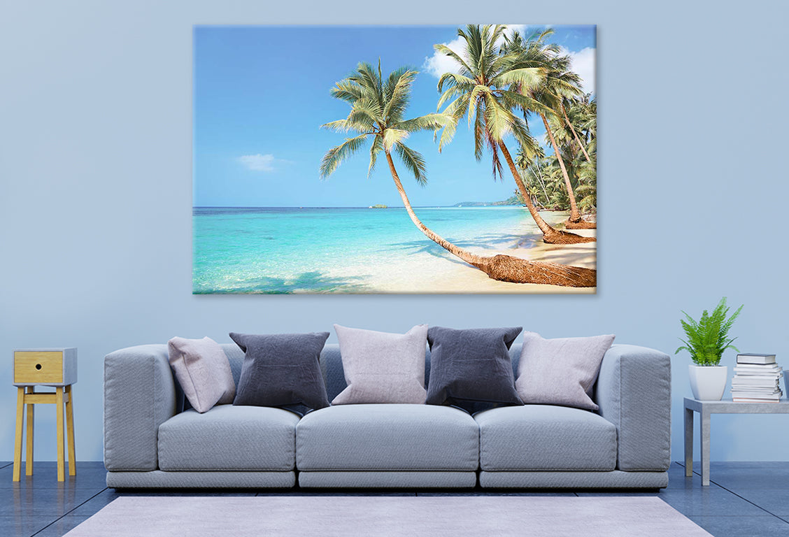 Tropical Beach Coconut Trees Print 100% Australian Made