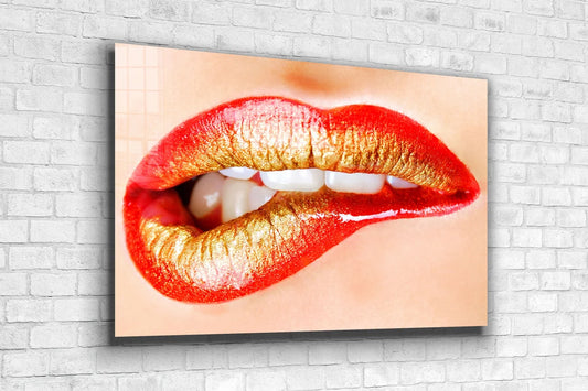 Provocative Red Lips UV Direct Aluminum Print Australian Made Quality