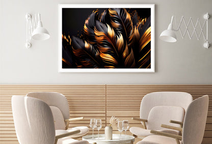 Black and Gold Feathers Home Decor Premium Quality Poster Print Choose Your Sizes