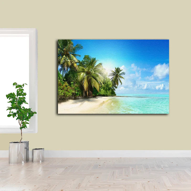 Palm Trees Near Sea UV Direct Aluminum Print Australian Made Quality