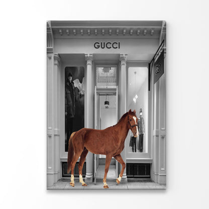 Store With Horse 3D Design Acrylic Glass Print Tempered Glass Wall Art 100% Made in Australia Ready to Hang