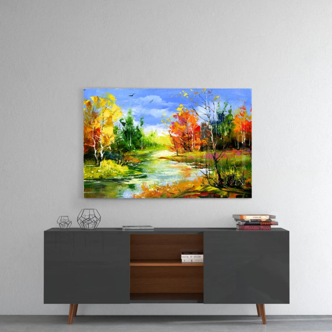 Forest Scenery Painting UV Direct Aluminum Print Australian Made Quality