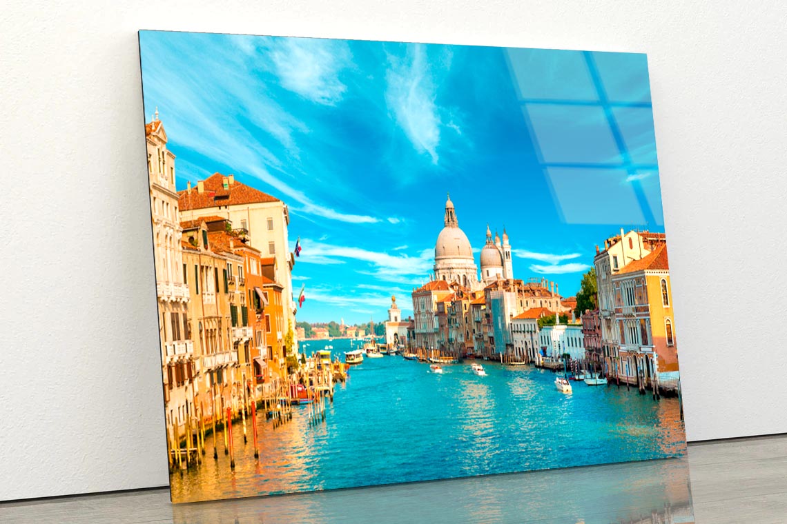 Gorgeous View of The Grand Canal, Venice, Italy Acrylic Glass Print Tempered Glass Wall Art 100% Made in Australia Ready to Hang