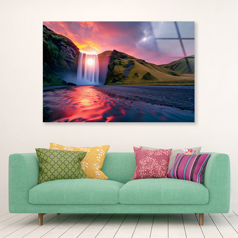 Amazing Views With and Waterfall Acrylic Glass Print Tempered Glass Wall Art 100% Made in Australia Ready to Hang