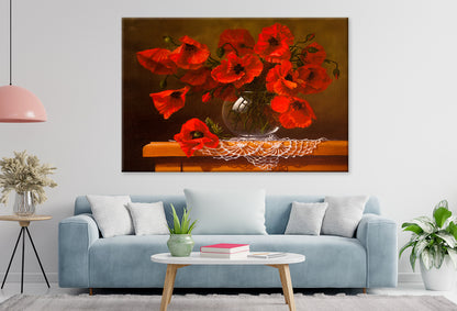 Oil Painting on Canvas, Poppy  Wall Art Decor 100% Australian Made