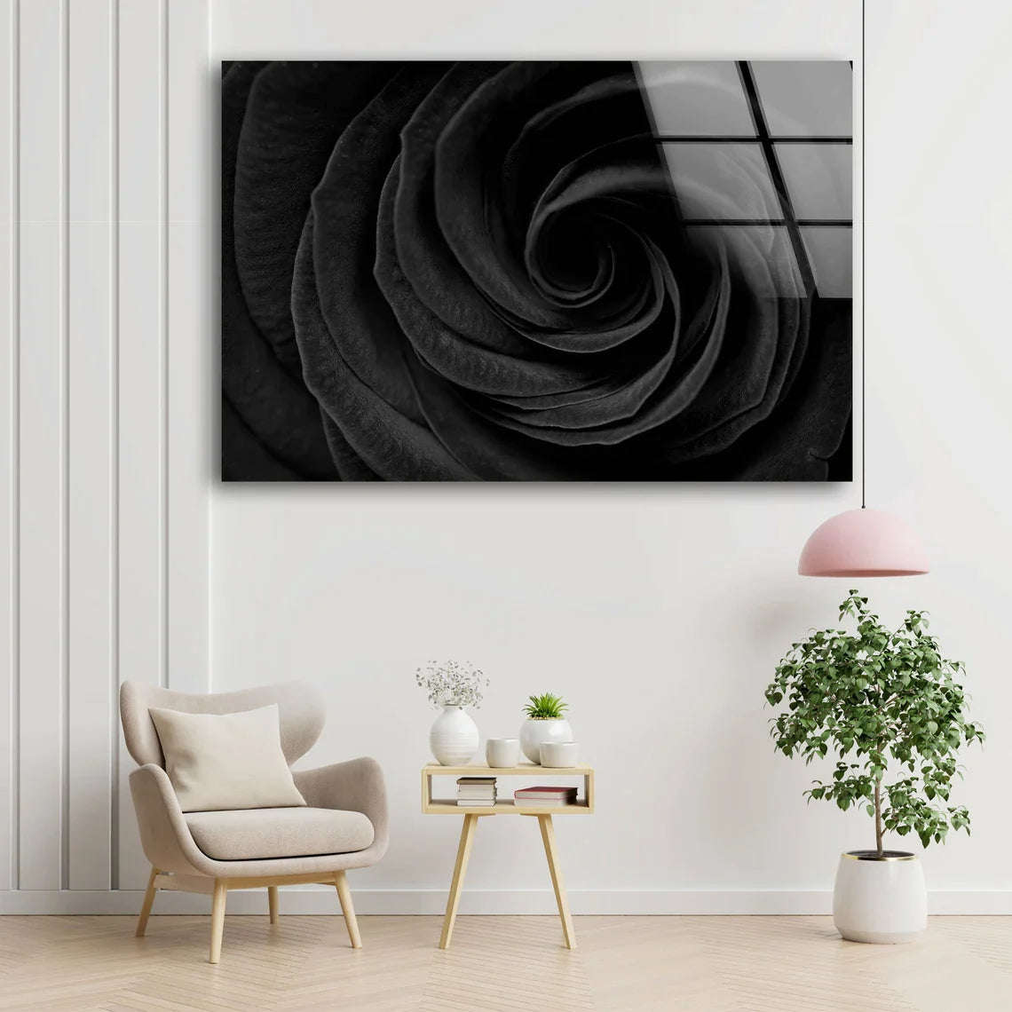 Black Flower Closeup UV Direct Aluminum Print Australian Made Quality