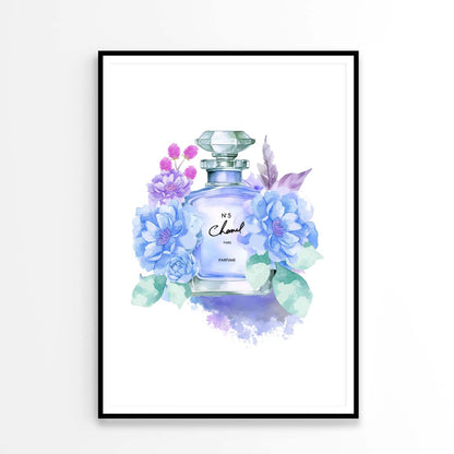 Blue Purple Elegant Fashion Bottle Design Home Decor Premium Quality Poster Print Choose Your Sizes