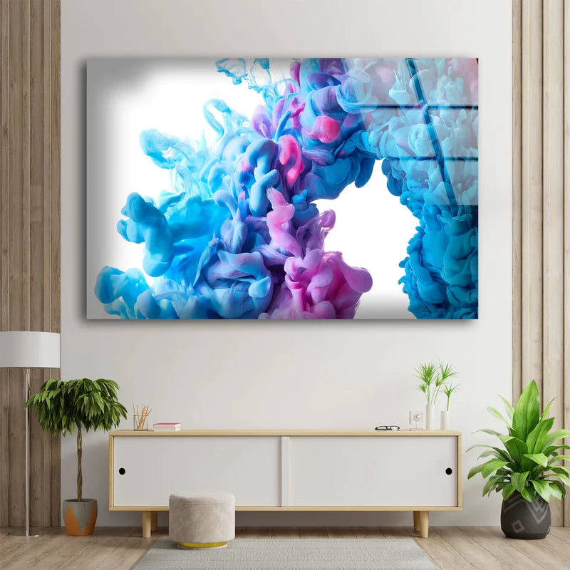 Blue & Pink Abstract UV Direct Aluminum Print Australian Made Quality