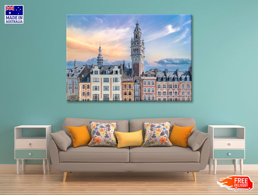 Lille City Centre Square and Sky Print 100% Australian Made