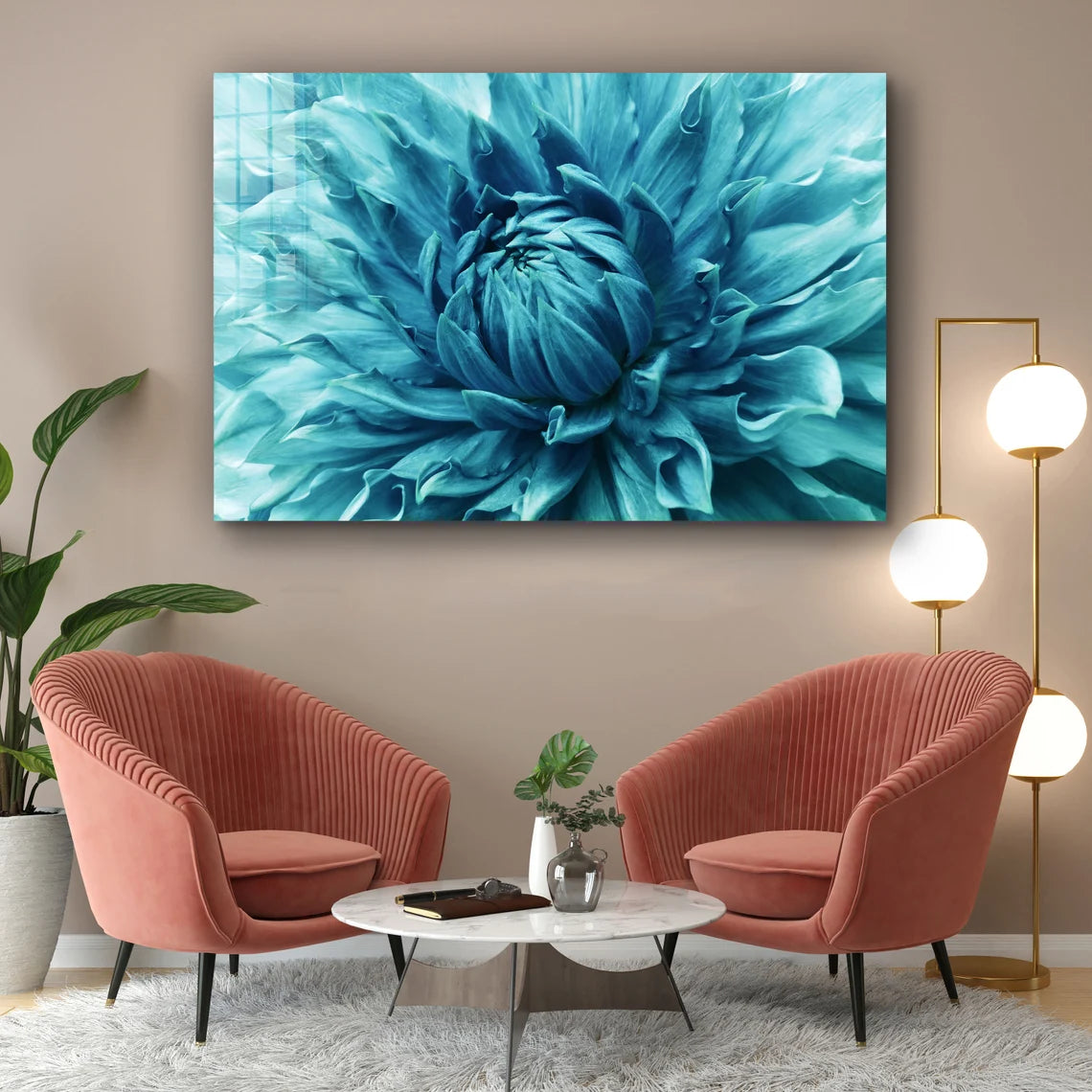 Blue Chrysanthemum UV Direct Aluminum Print Australian Made Quality