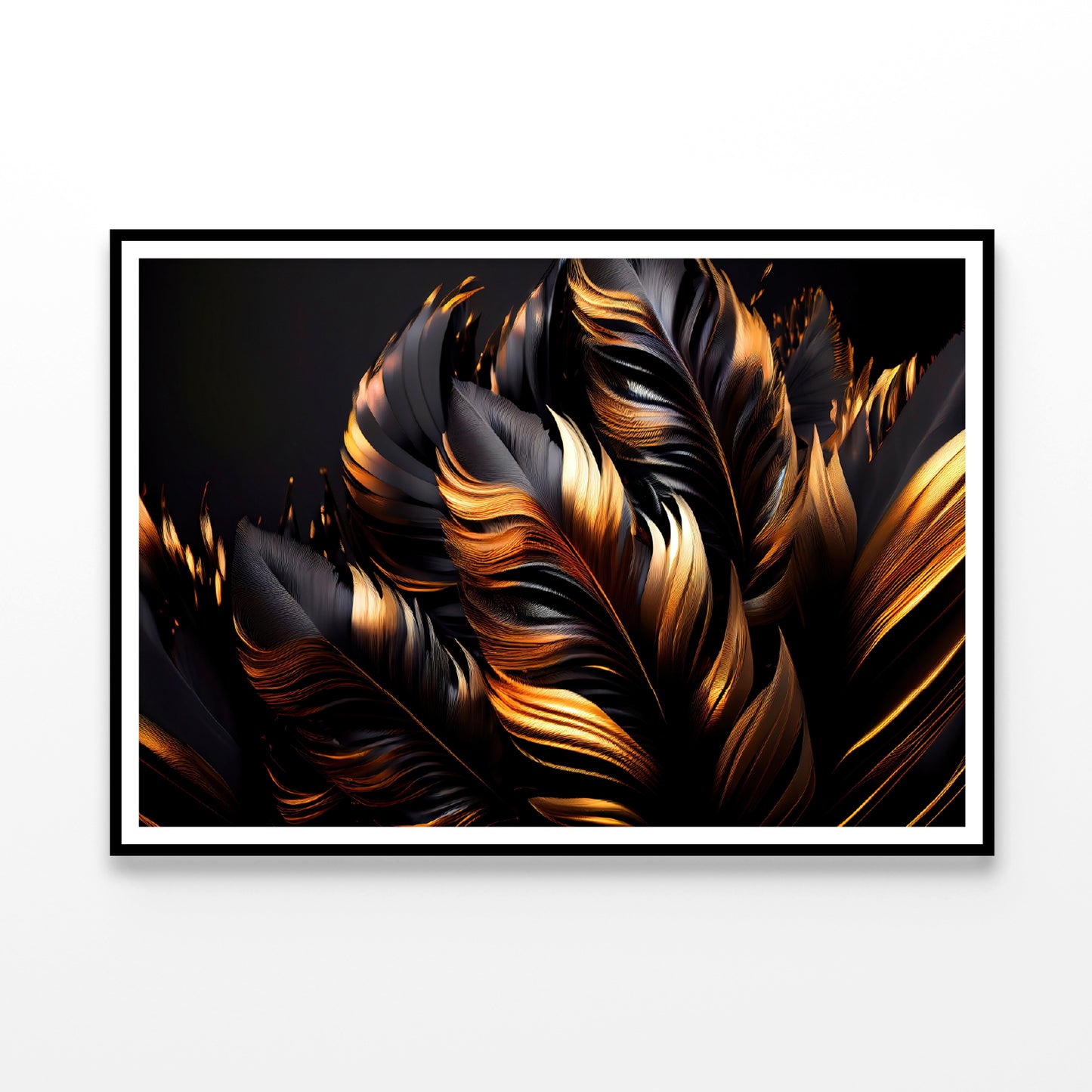 Black and Gold Feathers Home Decor Premium Quality Poster Print Choose Your Sizes