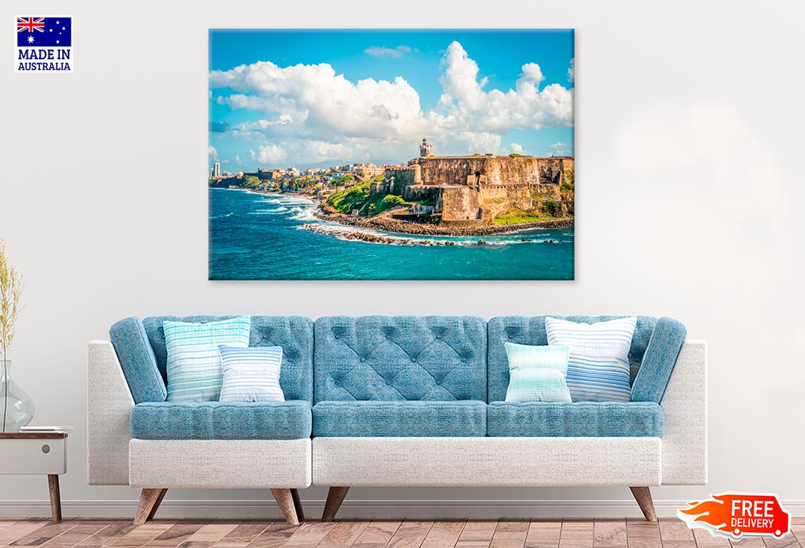 Castle El Morro Along Coastline Print 100% Australian Made