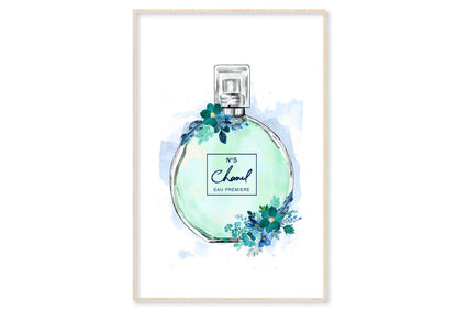 Green Luxury Perfume Wall Art Limited Edition High Quality Print Canvas Box Framed Natural