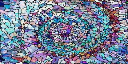 Blue Purple Mosaic Tile Style Wall Art Canvas Office Home Room Framed 120x60cm