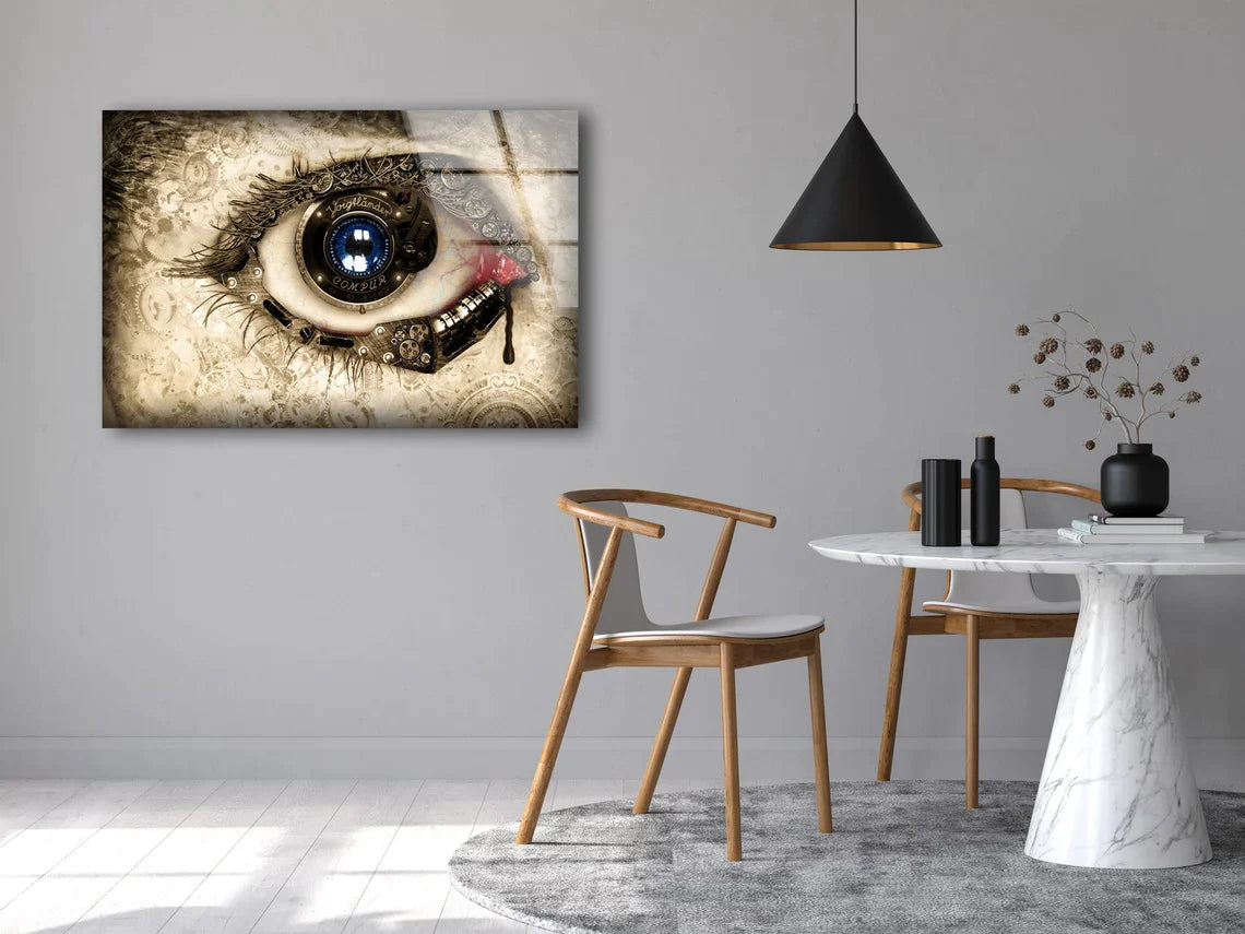 Mechanicle Eye Closeup UV Direct Aluminum Print Australian Made Quality