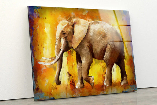 Elephant Oil Painting UV Direct Aluminum Print Australian Made Quality