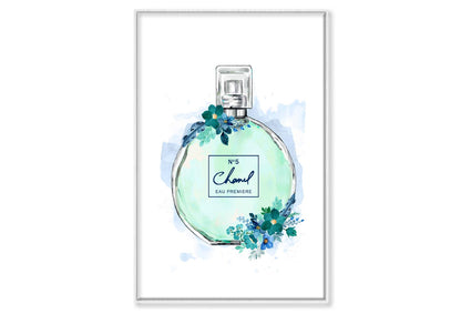 Green Luxury Perfume Wall Art Limited Edition High Quality Print Canvas Box Framed White