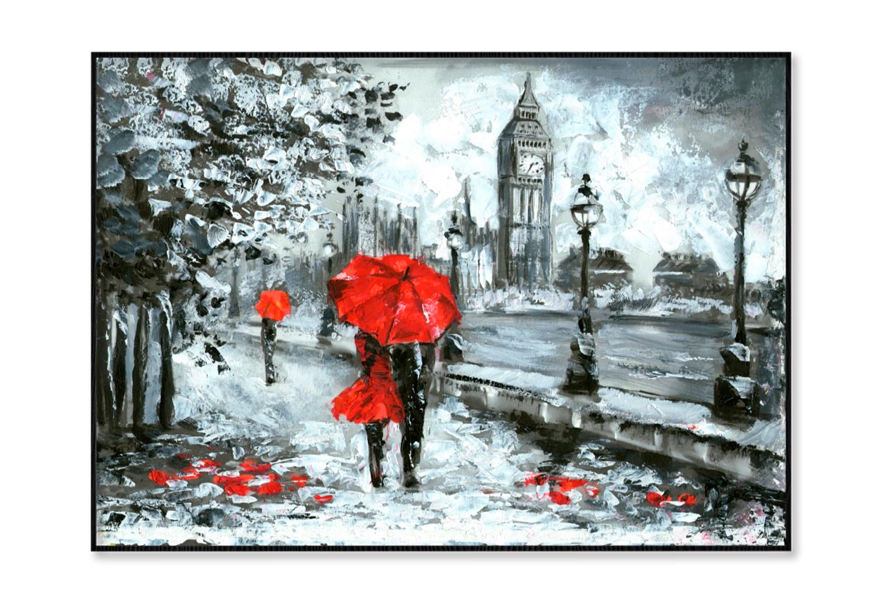 Oil Painting, Street View of London Home Decor Premium Quality Poster Print Choose Your Sizes