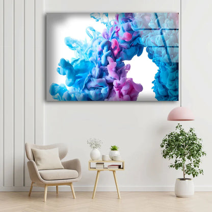 Blue & Pink Abstract UV Direct Aluminum Print Australian Made Quality