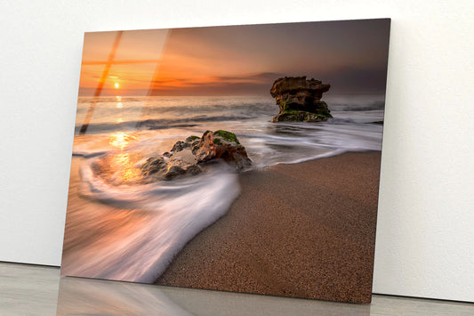 Sea Sunrise Acrylic Glass Print Tempered Glass Wall Art 100% Made in Australia Ready to Hang