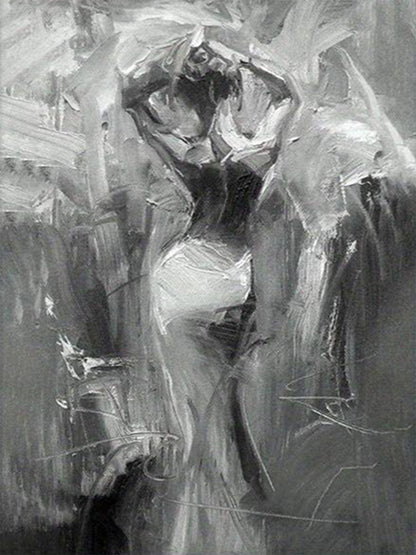 Black and White Abstract Dancing Woman Fashion Home Decor Premium Quality Poster Print Choose Your Sizes