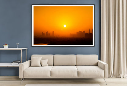 View of a City Skyline during Sunset Home Decor Premium Quality Poster Print Choose Your Sizes