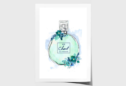 Green Luxury Perfume Wall Art Limited Edition High Quality Print Unframed Roll Canvas None